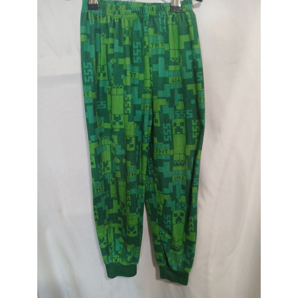 Minecraft Boys Green Printed Pajama Pant Set Size 6/7